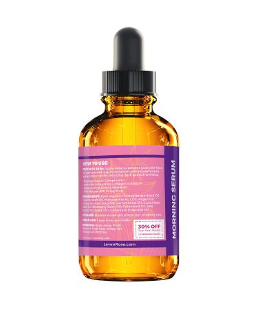 Leven Rose Argan Oil Morning Face Serum - Natural Collagen | Dark Spot Remover | Anti Aging Moisturizer - 1 oz - Buy Online on SooperMarket.com