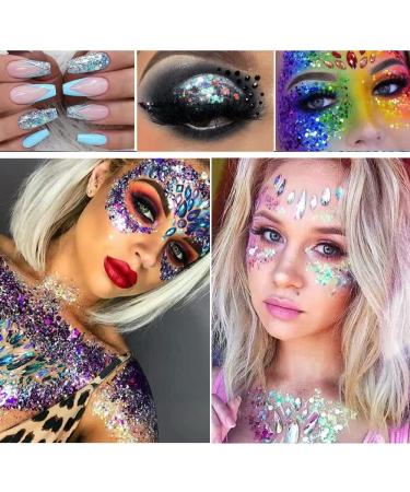 Yeweian Gold Body Glitter Gel - Liquid Holographic Chunky Glitter for Face, Lips, Eyes, Nails, and Hair - Festival Rave Accessories - 50g - Buy Online on SooperMarket.com