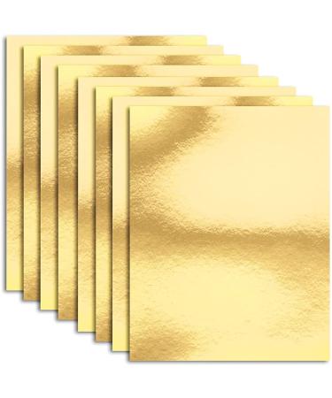 Metallic Cardboard Sheets in Gold Foil for Arts & Crafts Supplies (Letter Size 50-Pack)