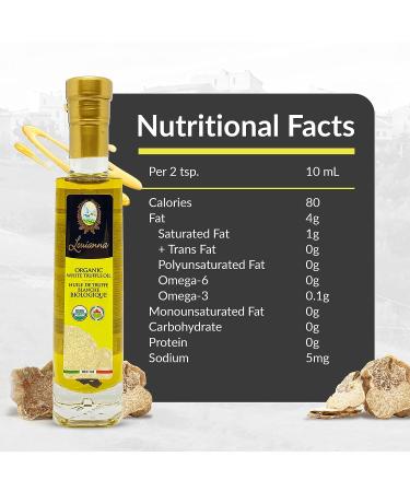 Louianna Organic White Truffle Oil - Gluten-Free & Drizzling Seasoning | 100mL - Buy Online on SooperMarket.com
