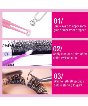Lash Primer 10ML for Eyelash Extensions | Pre-Treatment for Semi Permanent Lashes | Removes Proteins & Oils | Increases Glue Bonding Retention | Includes Dropper - Buy Online on SooperMarket.com