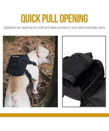 OneTigris Eureka Dog Backpack for Small Dogs - Lightweight Black XS with Poop Bag Dispenser | Ideal for Daily Hiking - International Shipping Available - Buy Online on SooperMarket.com