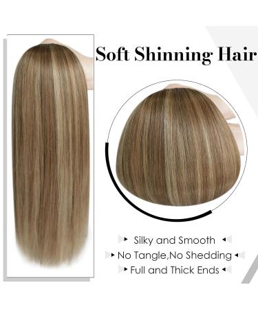Buy Laavoo Clip-In Real Hair Extensions | Brown Balayage Ombre & Golden Blonde #8/16/8 - 7pcs 105g 50cm - Buy Online on SooperMarket.com