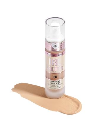 Makeup Revolution IRL Filter Foundation F8 - Long-Lasting Medium to Full Coverage Matte Finish 16-Hour Wear 23ml for Medium to Light Skin Tones - Buy Online on SooperMarket.com