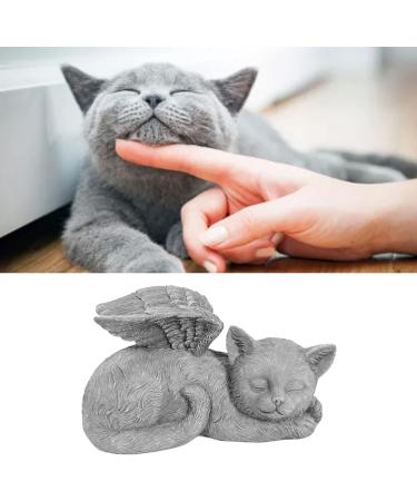Qcwwy Pet Memorial Statue | Angel Cat Grave Marker | Resin Sleeping Pet Angel Sculpture | Tribute Ornament for Pet Memorials - Buy Online on SooperMarket.com