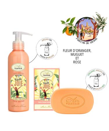 Un Air d'Antan Orange Blossom & Lily of the Valley Scented Bar Soap Gift Set - Vintage French Bath and Body Set with Body Lotion and Organic Soap Bar - Buy Online on SooperMarket.com