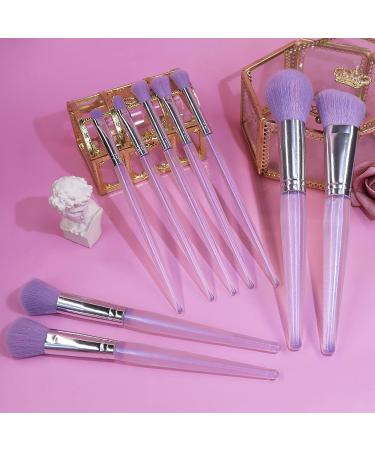 BEAKEY Travel Makeup Brushes 12pcs Brush Set - Premium Synthetic Foundation & Contour Brushes for Concealer, Eyeshadow & Blush - Fashionable Purple Makeup Tools - Buy Online on SooperMarket.com