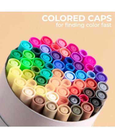 Ohuhu 60 Colors Dual Brush Fine Tips Art Markers - Watercolor Pens for Adults & Kids - Non-Toxic - White Package - Buy Online on SooperMarket.com