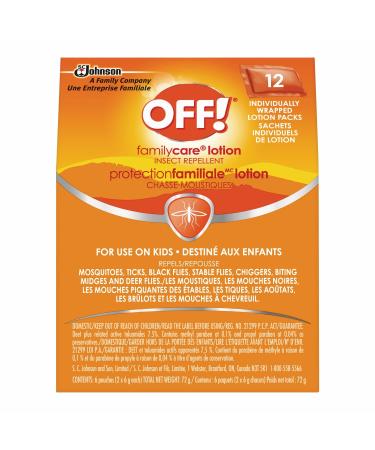 OFF! FamilyCare Insect and Mosquito Lotion Mosquito Repellent for Camping Bug Repellent Safe for Clothing 6g (Pack of 12)