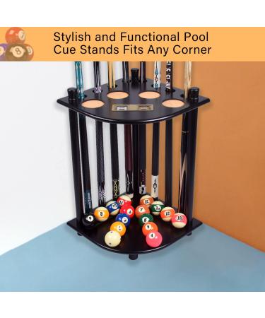 MoyanSuper Solid Wood Pool Cue Stick Holder - Holds 8 Cue Sticks (Black) - Buy Online on SooperMarket.com