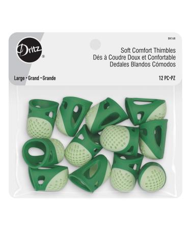 Dritz Soft Comfort Large Green 12 pc Thimbles Count Large Green