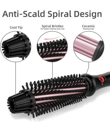 YEEGOR Ionic Curling Iron Brush 1 Inch - Ceramic Tourmaline, Anti-Scald, Instant Heat Up - for Short/Shoulder-Length Hair - Dual Voltage Travel Curling Brush - Buy Online on SooperMarket.com