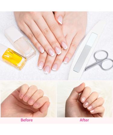 Crystal Glass Nail Shiner Set with Nano Nail File - 4 Pieces, White and Black Flat End - Includes Case for Natural Nails - Buy Online on SooperMarket.com