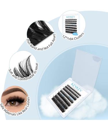 Lash Clusters 84 Pcs | DIY Eyelash Extensions | Natural Look Thin Band & Soft | C-Mix (8-16mm) - Buy Online on SooperMarket.com
