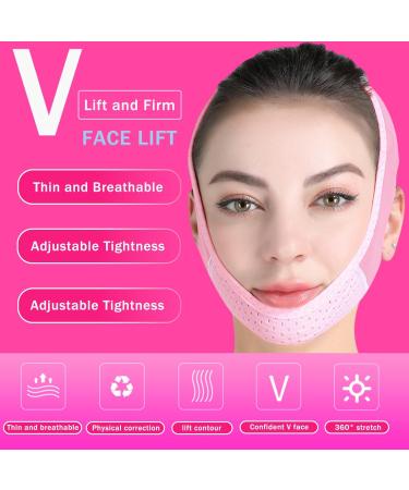 Double Chin Eliminator Chin Strap for Double Chin for Women Breathable and Comfortable V Line Lifting Mask for Women Double Chin Face Lift Prevent Sagging Get Rid of Double Chin (Pink) - Buy Online on SooperMarket.com