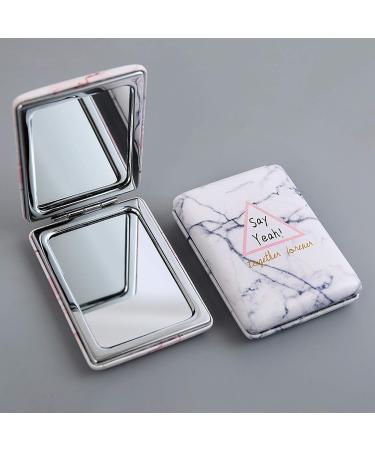 PAPABA Portable Folding Compact Makeup Mirror - Travel Handheld Mini Mirror with Faux Leather Shell - Buy Online on SooperMarket.com