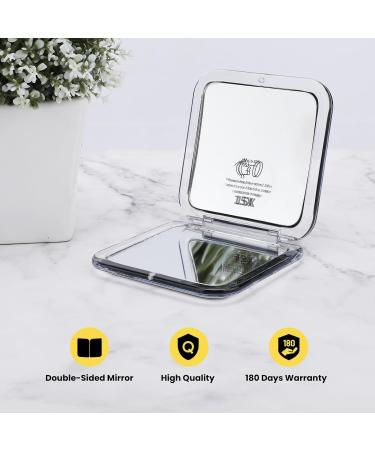 LONTAN Compact Travel Mirror 15X Magnification | Black Pocket Makeup Mirror for Handbag | Small Magnifying Mirror Gift for Girls | Square 8.5cm x 8.5cm - Buy Online on SooperMarket.com