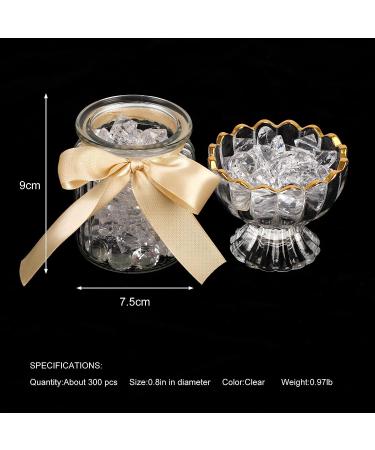OUTUXED 300pcs 0.8 Clear Diamonds Crystals Acrylic Gems - Wedding Table Scattering & Party Decorations 1.5 LB with Velvet Pouch - Buy Online on SooperMarket.com
