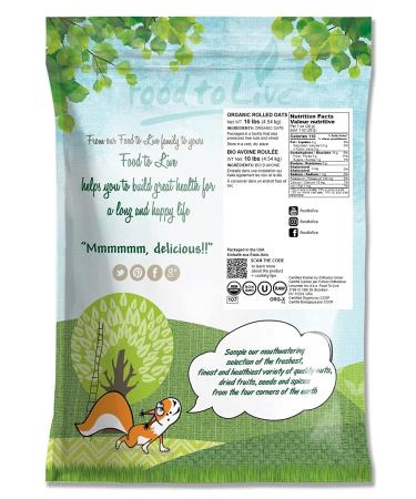 Organic Rolled Oats  10 Pounds - Old-Fashioned  100% Whole Grain  Non-GMO  Kosher  Bulk  Product of the USA 10 Pound (Pack of 1) - Buy Online on SooperMarket.com