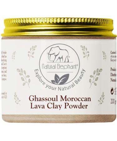 Natural Elephant Ghassoul Moroccan Lava Clay Powder 100% Pure & Natural (200g Jar (7oz))