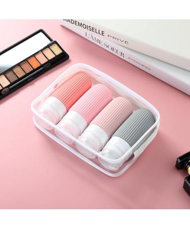 Gemice 60ml Silicone Travel Bottles Set - Leak-Proof BPA-Free Containers for Hand Luggage & Cosmetics (4 Pieces Pink) - Buy Online on SooperMarket.com