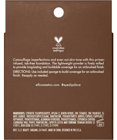 e.l.f. Camo Powder Foundation Rich 620 W 8g - Primer-Infused Long-Lasting Coverage - Buy Online on SooperMarket.com