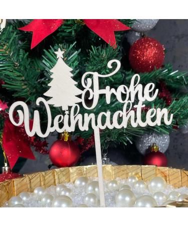 Merry Christmas Wooden Cake Topper - Premium Cake Decoration for Holiday Celebrations - Buy Online on SooperMarket.com