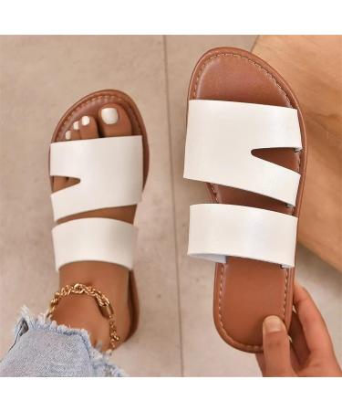 Nupaque Women s Dressy Slide Sandals - Flat Summer Open-Toe Shoes | Large Size 39 EU for Leisure Swimming & Shopping - Buy Online on SooperMarket.com