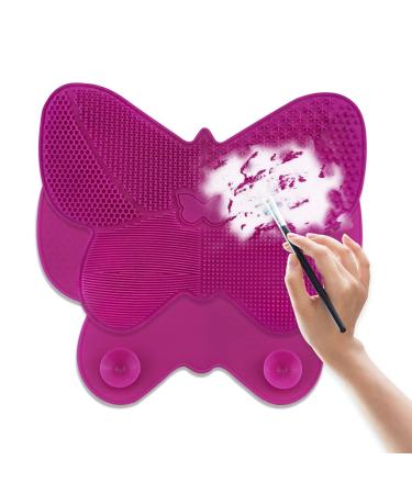 Makeup Brush Cleaner Mat Silicone Makeup Brush Cleaning Scrubber  Wsimily Big Size Portable Makeup Brush Cleaner Pad Washing Tools Cosmetic Brush Cleaner for Makeup Brush Cleaning Rose Red