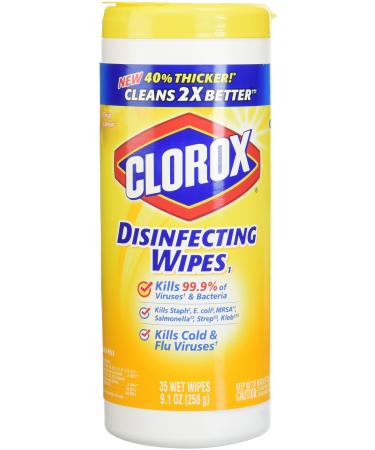 Clorox Disinfecting Wipes, Lemon Fresh Scent, 35 ct