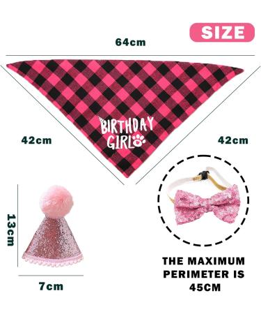 Dog Birthday Kit Dog Birthday Hat Bow Tie Band Pull Flag Scarf Number Stickers Cute Puppy Kitten Party Kit Reusable Suitable for Small Medium and Large Dog Pets(pink) - Buy Online on SooperMarket.com