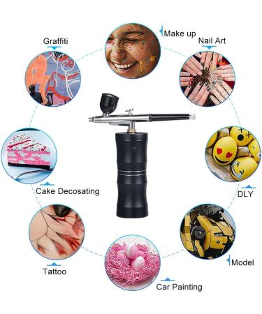 Kydelty Rechargeable Mini Airbrush Kit with Compressor for Makeup, Tattoo, Nail Art - Portable Handheld Air Brush for Face Paint and Model Painting - Buy Online on SooperMarket.com