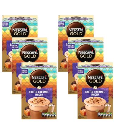 NESCAF Gold Salted Caramel Mocha Coffee 7 Sachets (Pack of 6 Total 42 Sachets)