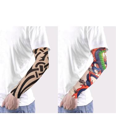 BULEFSEA Temporary Tattoo Sleeves - 10 Piece Kit for Men and Women | Fake Sunscreen Designs - Buy Online on SooperMarket.com