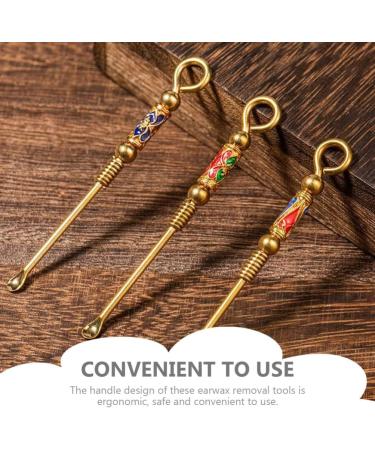 3Pcs Micro Mini Scoop Earwax Removal Kit - Tiny Gold Set Lab Spatula for Glitter Mica, Cleaning Tools - Buy Online on SooperMarket.com