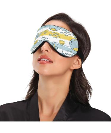 Haskirky Light Blocking Breathable Eye Mask for Adults - Ideal for Travel, Yoga, Meditation, and Deep Sleep - Adjustable and Comfortable - Dolphin Fish Cora Design - Buy Online on SooperMarket.com