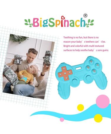 BigSpinach Baby Game Controller Teether Toy - Silicone Teething Toy for Gamer Parents & Kids - Cool Gaming Stuff (Blue+Black) - Buy Online on SooperMarket.com