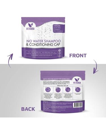 No Water Shampoo Caps for Elderly & Bedridden | Aloe, Vitamin E & Chamomile | 5-Pack - Medcosa - Buy Online on SooperMarket.com