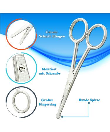 SMI Round Tip Nose Hair and Beard Scissors with Pouch - Small Grooming Scissors - Buy Online on SooperMarket.com
