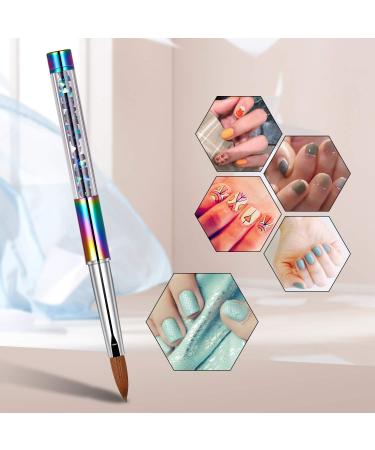 Shine Chance Size 8 Acrylic Nail Brush - 100% Real Kolinsky Art Brush for Acrylic Powder Application - Handmade Manicure Tool for Professional and Beginners - Buy Online on SooperMarket.com