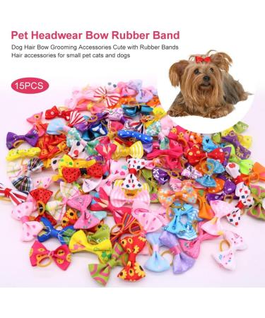 Baosroy Dog Hair Loops - 15PCS Accessories for Small Dogs & Cats | Hair Clips & Headdresses - Buy Online on SooperMarket.com