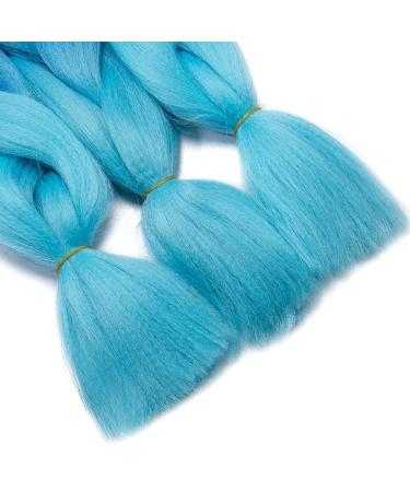 Tess Braids Extensions Blue 60 cm | 5 Pack Jumbo Kanekalon Hair Braids for Box Braids - 100g #48 Blue Ombre - Buy Online on SooperMarket.com