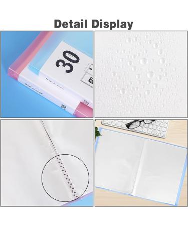 UPINS A3 Diamond Painting Storage Book 2Pack - 30 Pages Portfolio Presentation Folder for Diamond Art Kits - Clear Pockets - 11.8 X 15.7 inches - Blue and Pink - Buy Online on SooperMarket.com