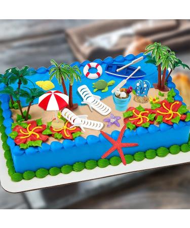 Beach Chair Umbrella Cake Decoration  15Pieces Summer Ocean Cake Toppers  Tropical Hawaiian Aloha Luau Theme Party Decorations Supplies for Pool Party Birthday Wedding Baby Shower - Buy Online on SooperMarket.com
