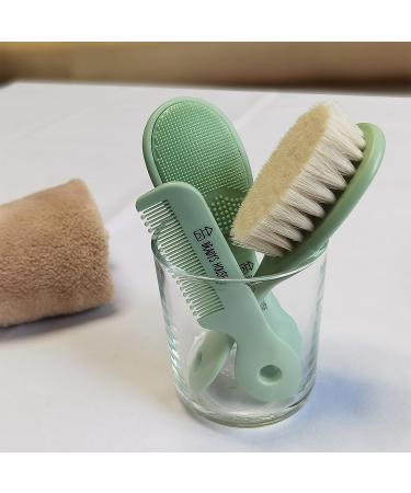 BRADYS HOUSE 3 Piece Baby Hair Brush & Comb Set - Soft Goat Bristle Hair-Brush, Silicone Bath Brush, Plastic Comb for Newborns, Infants, Toddlers & Kids - Buy Online on SooperMarket.com