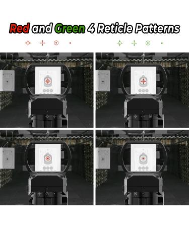 Ohuhu Red Green Dot Reflex Sight with 4 Reticle Patterns | 20mm Rail Mount | Black - Buy Online on SooperMarket.com