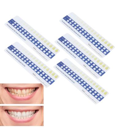 Professional Tooth Whitening Color Guide - 5-Part Comparison Card for Home & Dental Use - Buy Online on SooperMarket.com