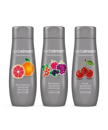 Sodastream syrup bundle pink grapefruit without sugar red berries without sugar cherry without sugar 3x 440ml beverage syrup for up to 9 liters of finished drink SST Classics bundle 2