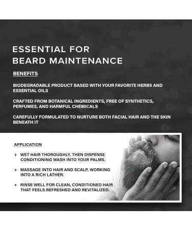 Daily Conditioning Wash - Natural Beard Cleanser with Ionic Inland Sea Minerals | Nourishes Facial Hair & Skin | Lavender Mint | 8oz - Buy Online - Buy Online on SooperMarket.com