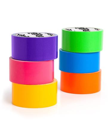 Craftzilla Rainbow Colored Duct Tape 6 Bright Duct Tape Colors 10 Yards x 2 Inch Waterproof Duct Tape Colored Duct Tape Multipack for Arts Heavy Duty Duct Tape Color Duct Tape Rolls 10 Yards x 1.88 inches